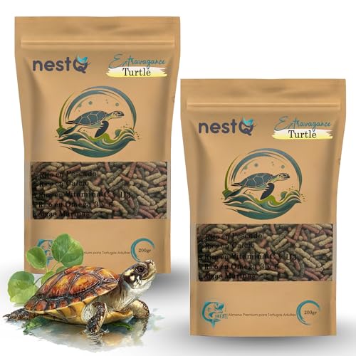 NestQ Futter für Wasserschildkröten, nährendes Futter für Wasserreptilien, stärkt Schale und Wachstum, schwimmende Sticks, 2 x 200 g NestQ Futter für Wasserschildkröten, nährendes Futter für Wasserreptilien, stärkt Schale und Wachstum, schwimmende Sticks, 2 x 200 g von nestQ