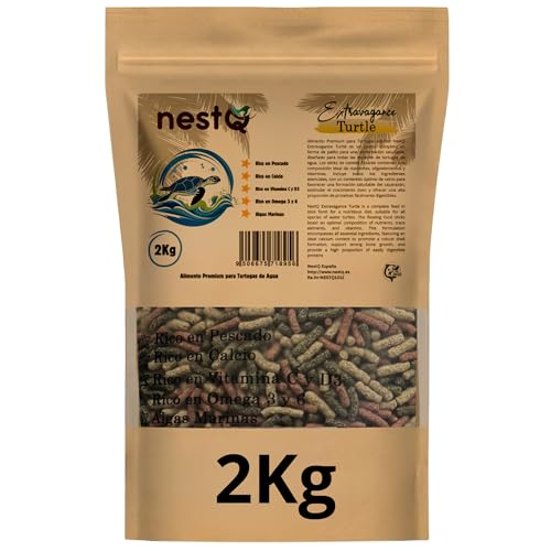 Premiumfutter für Wasserschildkröten, 2 kg, mit Fischgeschmack, ideal für Wasserschildkröten und Reptilien, schwimmende Sticks für alle Altersgruppen Premiumfutter für Wasserschildkröten, 2 kg, mit Fischgeschmack, ideal für Wasserschildkröten und Reptilien, schwimmende Sticks für alle Altersgruppen von nestQ