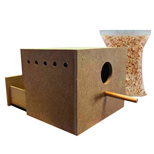 nestQ Großes Nest mit Schublade für Wellensittiche und Agapornis aus Holz, mit Spanbett und Haken für Käfige, Zuchthaus für Vögel, Nest für den Vogelkäfig, 20 cm x 15,5 cm x 16 cm nestQ Großes Nest mit Schublade für Wellensittiche und Agapornis aus Holz, mit Spanbett und Haken für Käfige, Zuchthaus für Vögel, Nest für den Vogelkäfig, 20 cm x 15,5 cm x 16 cm von nestQ