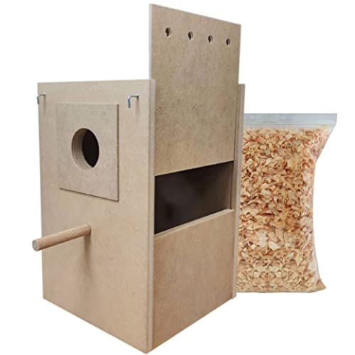 Untrennbares Nest für Agapornis mit Späne für das Bett, Zuchthaus aus Holz für Vögel, mit Haken für den Vogelkäfig, 28 cm x 18 cm x 18 cm (vertikal) Untrennbares Nest für Agapornis mit Späne für das Bett, Zuchthaus aus Holz für Vögel, mit Haken für den Vogelkäfig, 28 cm x 18 cm x 18 cm (vertikal) von nestQ