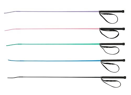 netproshop Dressurgerte 100 cm geflochten in bunten Farben mit schwarzem Griff, Groesse:100 cm, Farbe:Rosa von netproshop