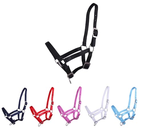 NETPROSHOP Fohlenhalfter 3-Fach verstellbar Halfter für Fohlen Falabella Shetty Pony Full, Groesse:Fohlen Shetty, Farbe:Schwarz von NETPROSHOP