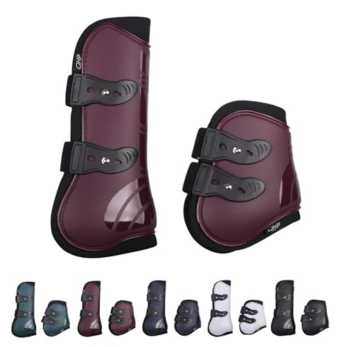 NETPROSHOP Gamaschen u. Streichkappen (4er Set) mit elastischen Schnellverschlüssen, Groesse:Cob, Farbe:Bordeaux von NETPROSHOP