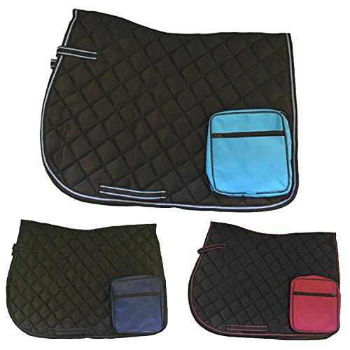 netproshop Wanderschabracke Satteldecke mit Tasche auf beiden Seiten, für Wanderreiten, Auswahl:Schwarz/Hellblau von netproshop