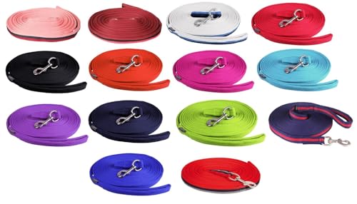 NETPROSHOP Weiche Softlonge mit Karabiner (8 Meter) Longe für Bodenarbeit, Farbe:Hellblau von NETPROSHOP