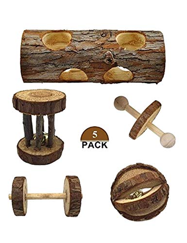 newrong Holzspielzeug Holzsticks Kaubare Spielzeuge Naturholz Molar Chew Sticks Haustierspielzeug Praktisch 5 Stück B. 19.5 * 10.5 * 11.5 von newrong