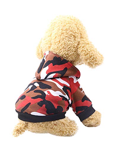 newrong Hundmantel Leicht Bequem Warm Plus Kaschmir Drucken Hundekleidung Mit Kapuze rot XL von newrong