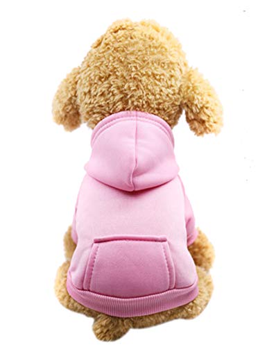 newrong Hundmantel mit Tasche Für Hunde Herbst-Winter Ausflugskleidung Bequem Hundekleidung Einfarbig Rosa XL von newrong