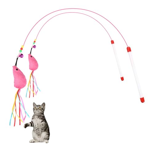 newrong Katzenspielzeug für Haustiere, Katzen mit Glöckchen, Holzstab, 7 Stück, 2 Stück newrong Katzenspielzeug für Haustiere, Katzen mit Glöckchen, Holzstab, 7 Stück, 2 Stück von newrong
