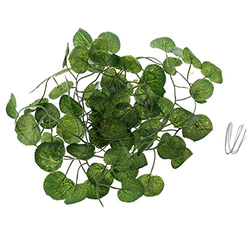 newwyt Künstliche Rebe Reptilien-Terrarium Box Habitat Dekoration Eidechse grün gefälschte Pflanzen Blätter von newwyt