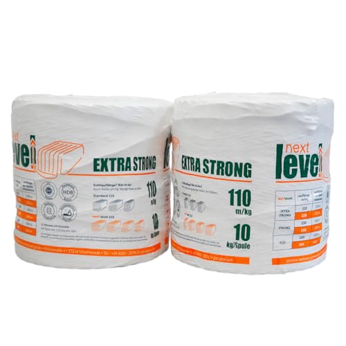 next level Bindegarn 2 × 10 kg Pressengarn für Quaderballen | 10% mehr Lauflänge pro Spule | Reißfest & maschinenschonend | 12 Monate UV-stabil | Wetterfest (120 m/kg) von next level