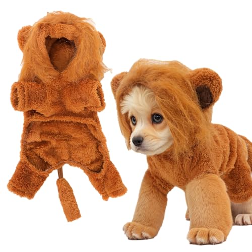 Halloween Hund Löwe Kostüm Löwe Mähne Haustier Katze Kleidung Lustige Welpe Löwe Hoodie Outfits für kleine mittelgroße Hunde Katzen Chihuahua Yorkie Party Cosplay (Löwe, klein) von nezababycos