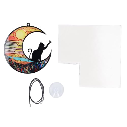 nikusaz Cat Memorial Suncatcher Buntes Acrylfenster nachdenklich IFT für Haustierverlust handgefertigt (Tyu400) von nikusaz