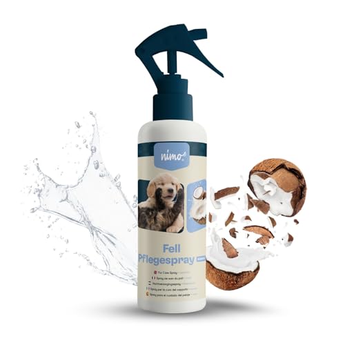 nimo® Fell Pflegespray Kokos | Für Hunde, Katzen & Haustiere | Glänzendes & Gepflegtes Fell | Leichtere Kämmbarkeit, Fellpflege, Entwirrung von nimo