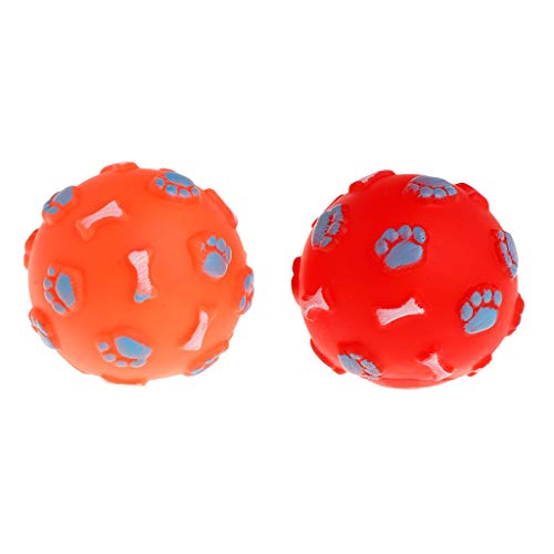 niumanery Rubber Ball Squeaky Bone Footprint Cute Play Funny Balls Fetch Interactive Cat Kitten Dog Puppy Supplies Molar Chew Bite Non Toxic Toys Gifts von niumanery