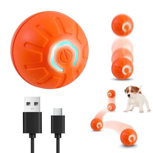 Elektrischer interaktiver Hundespielzeugball, automatisch, aktive Rollbälle für kleine, mittelgroße Hunde, selbstbewegendes Springen, wiederaufladbar, lustiges Haustierspielzeug für Langeweile, Elektrischer interaktiver Hundespielzeugball, automatisch, aktive Rollbälle für kleine, mittelgroße Hunde, selbstbewegendes Springen, wiederaufladbar, lustiges Haustierspielzeug für Langeweile, von nnOuOnn