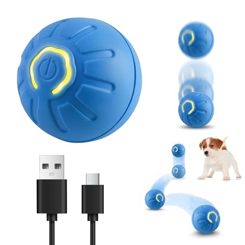 Elektrischer interaktiver Hundespielzeugball, automatisch, aktive Rollbälle für kleine, mittelgroße Hunde und Katzen, selbstbewegliches Springen, wiederaufladbar, lustiges Haustierspielzeug für Elektrischer interaktiver Hundespielzeugball, automatisch, aktive Rollbälle für kleine, mittelgroße Hunde und Katzen, selbstbewegliches Springen, wiederaufladbar, lustiges Haustierspielzeug für von nnOuOnn