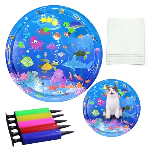 nnOuOnn Katzen-Wasserbett, verdickte Wassermatte für Katzen, Bauchzeitmatte mit Fisch, Wassersensorisches Haustier-Spielkissen nnOuOnn Katzen-Wasserbett, verdickte Wassermatte für Katzen, Bauchzeitmatte mit Fisch, Wassersensorisches Haustier-Spielkissen von nnOuOnn