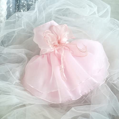 Weißes Hunde-Hochzeitskleid, Brautkleid, Hochzeitskostüm, Welpen, Prinzessinnenkleider für kleine Hunde, luxuriöse Hundekleidung, Zwergspitz, Chihuahua (Rosa, M) von Quorx