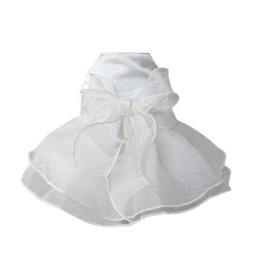Weißes Hunde-Hochzeitskleid, Brautkleid, Hochzeitskostüm, Welpen, Prinzessinnenkleider für kleine Hunde, luxuriöse Hundekleidung, Zwergspitz, Chihuahua (Weiß, M) von Quorx