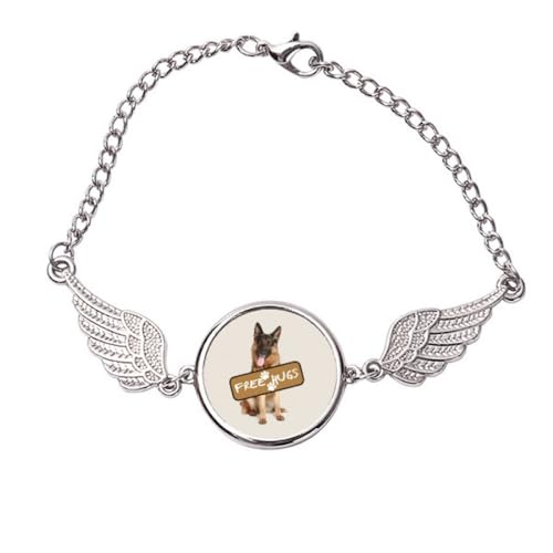 Krallenarmband mit Engelsflügeln und Tiermotiven von no/no