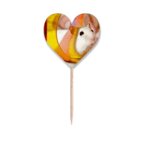 no/no Weiße Ratte Tier Haustier Spiel Spielzeug Zahnstocher Flaggen Herz Etikett Cupcake Picks no/no Weiße Ratte Tier Haustier Spiel Spielzeug Zahnstocher Flaggen Herz Etikett Cupcake Picks von no/no