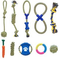 nobleza 10-teiliges Hundespielzeug-Set – Baumwollseile für Kauen, Ziehen & Zahnpflege von nobleza