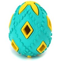 nobleza Gummi-Ei für Hunde – Robustes Kauspielzeug aus Naturkautschuk | 8 cm | In 3 Farben erhältlich (Blau, Rot, Gelb) blau/ gelb von nobleza