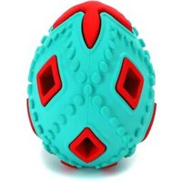 nobleza Gummi-Ei für Hunde – Robustes Kauspielzeug aus Naturkautschuk | 8 cm | In 3 Farben erhältlich (Blau, Rot, Gelb) blau / rot von nobleza