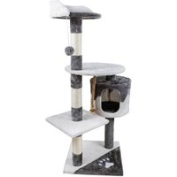 nobleza H-förmiger Katzenbaum – Stabiler Kratzbaum mit Kuschelhöhle & Sisal-Kratzstämmen von nobleza