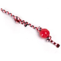 nobleza Hundespielzeug – Zerrseil mit Ball, robust & zahnfreundlich, in 3 Farben rot von nobleza