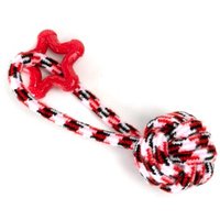 nobleza Hundespielzeug – Zerrseil mit Kaustern, robust & zahnfreundlich, in 3 Farben rot von nobleza