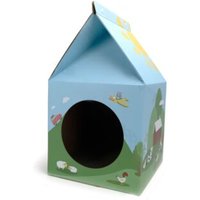 nobleza - Kartonagen Katzenhaus mit Kratzbrett & Minze von nobleza