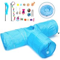 nobleza Katzentunnel - Spielzeug-Set - 20 Spielzeuge + Katzentunnel von nobleza