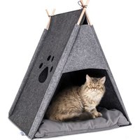 nobleza Katzenzelt Grau aus Filz mit Soft-Kissen von nobleza