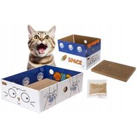 nobleza Klappbares Kratzbrett für Katzen – Langlebiges Kratzspielzeug aus Wellpappe mit Katzenminze | Umweltfreundlich & platzsparend von nobleza