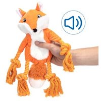 nobleza Plüsch-Hundespielzeug Fuchs mit Seil & Sound – Kuschelig & Robust von nobleza