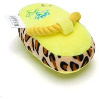 nobleza Plüschpantoffel Hundespielzeug – Weiches Plüschspielzeug mit Seilgriff | 16×10 cm | In 3 Farben (Blau, Gelb, Rosa) | Kuschelig & Bissfest gelb von nobleza