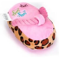 nobleza Plüschpantoffel Hundespielzeug – Weiches Plüschspielzeug mit Seilgriff | 16×10 cm | In 3 Farben (Blau, Gelb, Rosa) | Kuschelig & Bissfest rosa von nobleza