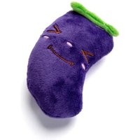 nobleza Plüschspielzeug für Hunde & Katzen – Weiches Kauspielzeug in 3 Motiven (Erdbeere, Chili, Aubergine) | Kuschelig & Bissfest aus Polyester lila von nobleza