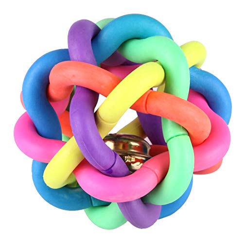Haustier-Spielzeug IBHT Spaß-bunte Webartart Bell Ball Haustier-Spielzeug, Größe: M (7,5 * 7,5 * 7,5 cm) 1 von nobrand