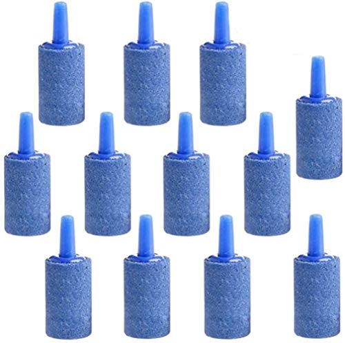 nobranded Air Stones Zylinder Bubble Diffusor für Aquarien Sauerstoffversorgung 12 Stück (blau) von nobranded