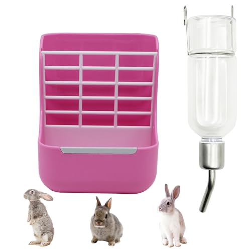 Kaninchen Futterspender und Gießkanne, 180 ml, für Kleintierbedarf, Meerschweinchen, Hamster (Pink) von nomal