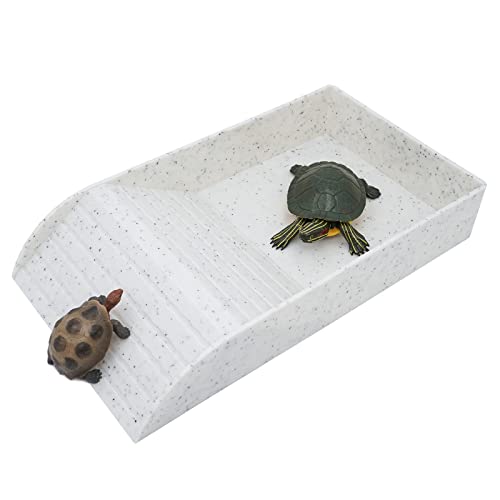 Reptilien Futterschale, Schildkröte Badewanne mit Stufen Futternapf Klettertier-Sonnenterrasse, geeignet für Echsen Amphibien (Granit Textur) von nomal