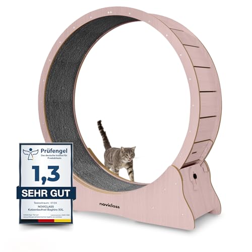 noviclass® Katzenlaufrad Baghira Groß | 120 cm Innendurchmesser Artgerecht für Katzen | Laufrad für Katzen | Kratzfest, stabil und leise | Robust und mit Deutscher Anleitung (Rosa) von noviclass