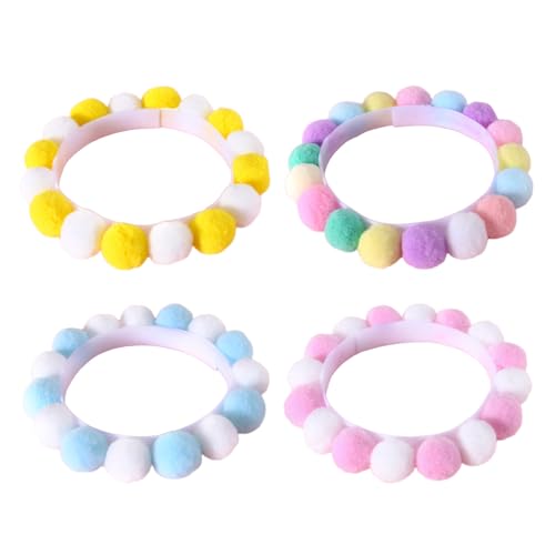 nuanzhiyuan Hübsches Pompon-Halsband für Haustiergeburtstagsparty und Weihnachtszubehör, Welpenhalsband, Pompons, Glücksbringer-Halskette von nuanzhiyuan