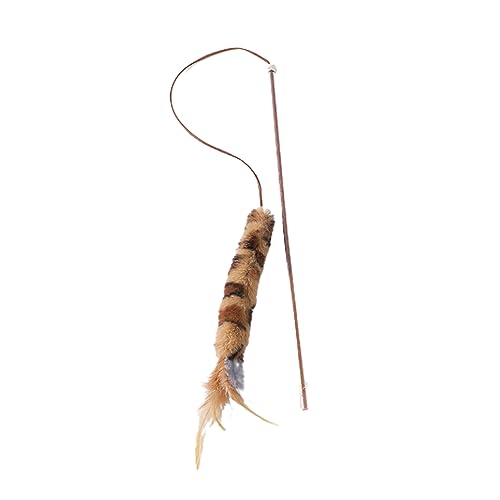 nuanzhiyuan Lovely Cat Toy Funny Simulation Fish Furry Leopard Print Funny Exercise Stick Toy for Kitten with Furry Pendant von nuanzhiyuan