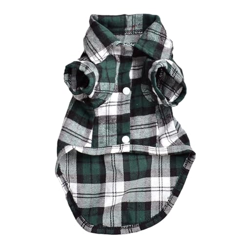 nuanzhiyuan Modisches Hunde-Shirt mit Gittermuster, Reverskragen, Overall, Outdoor, Spazierengehen, Hunde-Overall von nuanzhiyuan