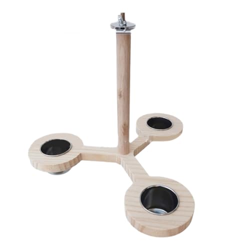 nuanzhiyuan Papageien-Futterstation mit Schalenbecher, Schraubstange, Ständer für Nymphensittiche, Vogelkäfig-Sitzstangen, Kletterspielzeug für Wellensittiche von nuanzhiyuan