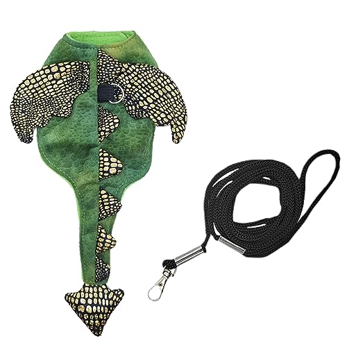 nuanzhiyuan Reptilien-Geschirr, Dinosaurier-Kostüm mit und Leine, Eidechsen, Outdoor-Kostüm, Bartdrache, Winterkleidung, einfach zu tragen von nuanzhiyuan